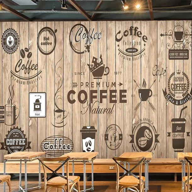 Cool Wallpapers Wall Mural Vintage Wallpaper Wall Sticker Covering Print Peel and Stick Removable Coffee Cafe Graffiti Canvas Home Décor