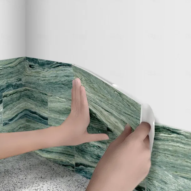 Cool Wallpapers Wall Mural 16pcs Marble Patterned Wallpaper, Waterproof Peel And Stick Wall Covering Sticker Film Home Deco, 4''x8''