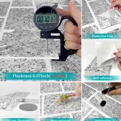 Cool Wallpapers Wall Mural 16pcs Marble Patterned Wallpaper, Waterproof Peel And Stick Wall Covering Sticker Film Home Deco, 4''x8''