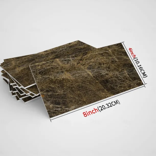 Cool Wallpapers Wall Mural 16pcs Marble Patterned Wallpaper, Waterproof Peel And Stick Wall Covering Sticker Film Home Deco, 4''x8''