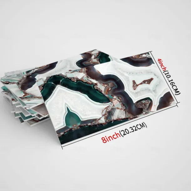 Cool Wallpapers Wall Mural 16pcs Marble Patterned Wallpaper, Waterproof Peel And Stick Wall Covering Sticker Film Home Deco, 4''x8''