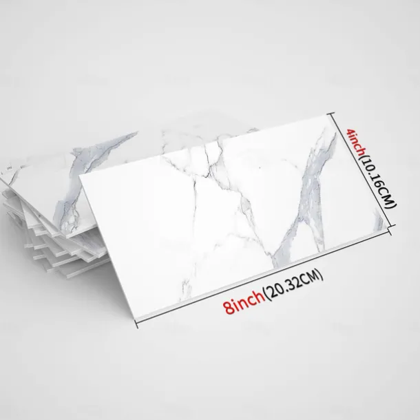 Cool Wallpapers Wall Mural 16pcs Marble Patterned Wallpaper, Waterproof Peel And Stick Wall Covering Sticker Film Home Deco, 4''x8''