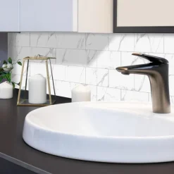 Cool Wallpapers Wall Mural 16pcs Marble Patterned Wallpaper, Waterproof Peel And Stick Wall Covering Sticker Film Home Deco, 4''x8''