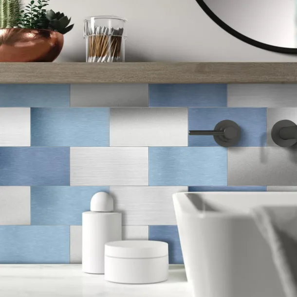 Cool Wallpapers Wall Mural 16pcs Marble Patterned Wallpaper, Waterproof Peel And Stick Wall Covering Sticker Film Home Deco, 4''x8''