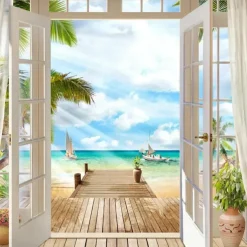 Cool Wallpapers Wall Mural Nature Wallpaper Beach Wall Sticker Covering Print Adhesive Required 3D Effect Canvas Home Décor