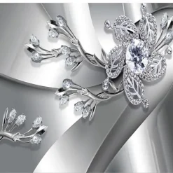 Cool Wallpapers Wall Mural Flower Wallpaper for Walls Wall Sticker Covering Print Adhesive Required 3D Effect Diamond Flower Canvas Home Décor