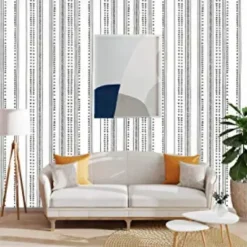 Cool Wallpapers Wall Mural Geometric Wallpaper Minimalist Herringbone Black White Peel and Stick Wallpaper Removable Pvc/Vinyl Self Adhesive 17.7