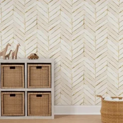 Cool Wallpapers Wall Mural Geometric Wallpaper Minimalist Herringbone Black White Peel and Stick Wallpaper Removable Pvc/Vinyl Self Adhesive 17.7