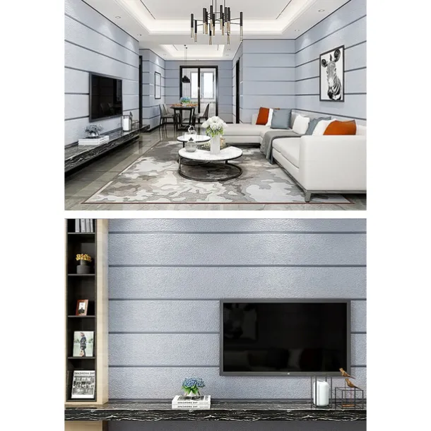 Cool Wallpapers Wall Mural Modern 3D Thick Non-woven Imitation Deerskin Velvet Wallpaper Roll Non-self-adhesive Vertical Striped for Bedroom Living Room TV Background 1.73'(0.53m) x 32.8'(10m)