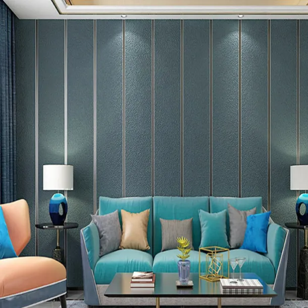 Cool Wallpapers Wall Mural Modern 3D Thick Non-woven Imitation Deerskin Velvet Wallpaper Roll Non-self-adhesive Vertical Striped for Bedroom Living Room TV Background 1.73'(0.53m) x 32.8'(10m)