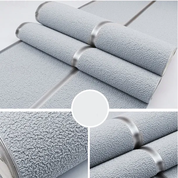 Cool Wallpapers Wall Mural Modern 3D Thick Non-woven Imitation Deerskin Velvet Wallpaper Roll Non-self-adhesive Vertical Striped for Bedroom Living Room TV Background 1.73'(0.53m) x 32.8'(10m)