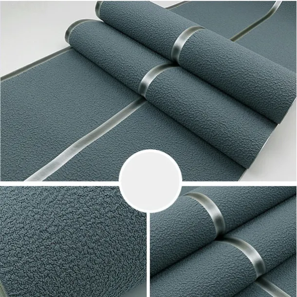 Cool Wallpapers Wall Mural Modern 3D Thick Non-woven Imitation Deerskin Velvet Wallpaper Roll Non-self-adhesive Vertical Striped for Bedroom Living Room TV Background 1.73'(0.53m) x 32.8'(10m)