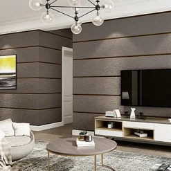 Cool Wallpapers Wall Mural Modern 3D Thick Non-woven Imitation Deerskin Velvet Wallpaper Roll Non-self-adhesive Vertical Striped for Bedroom Living Room TV Background 1.73'(0.53m) x 32.8'(10m)