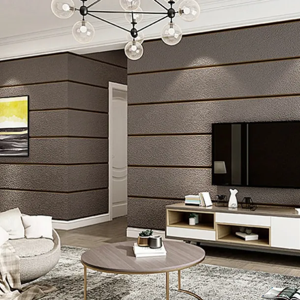 Cool Wallpapers Wall Mural Modern 3D Thick Non-woven Imitation Deerskin Velvet Wallpaper Roll Non-self-adhesive Vertical Striped for Bedroom Living Room TV Background 1.73'(0.53m) x 32.8'(10m)