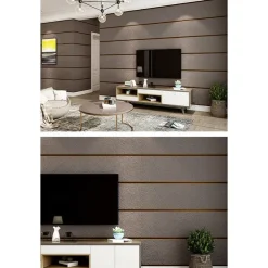 Cool Wallpapers Wall Mural Modern 3D Thick Non-woven Imitation Deerskin Velvet Wallpaper Roll Non-self-adhesive Vertical Striped for Bedroom Living Room TV Background 1.73'(0.53m) x 32.8'(10m)