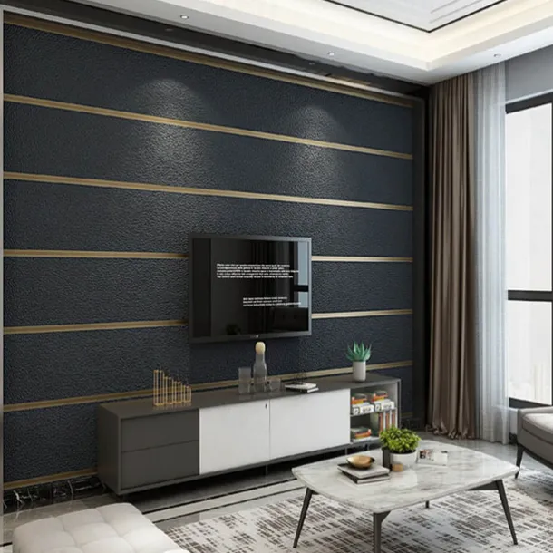 Cool Wallpapers Wall Mural Modern 3D Thick Non-woven Imitation Deerskin Velvet Wallpaper Roll Non-self-adhesive Vertical Striped for Bedroom Living Room TV Background 1.73'(0.53m) x 32.8'(10m)