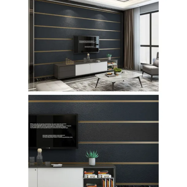 Cool Wallpapers Wall Mural Modern 3D Thick Non-woven Imitation Deerskin Velvet Wallpaper Roll Non-self-adhesive Vertical Striped for Bedroom Living Room TV Background 1.73'(0.53m) x 32.8'(10m)