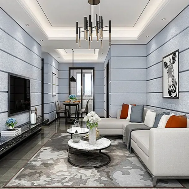 Cool Wallpapers Wall Mural Modern 3D Thick Non-woven Imitation Deerskin Velvet Wallpaper Roll Non-self-adhesive Vertical Striped for Bedroom Living Room TV Background 1.73'(0.53m) x 32.8'(10m)