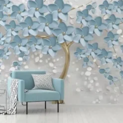Cool Wallpapers Wall Mural Flower Wallpaper Wall Sticker Covering Print Adhesive Required Forest 3D Effect Floral Flower Canvas Home Décor