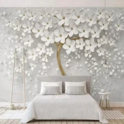 Cool Wallpapers Wall Mural Flower Wallpaper Wall Sticker Covering Print Adhesive Required Forest 3D Effect Floral Flower Canvas Home Décor
