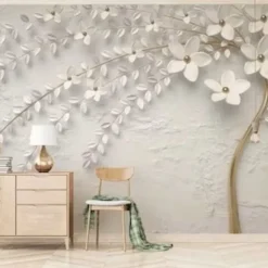 Cool Wallpapers Wall Mural Flower Wallpaper Wall Sticker Covering Print Adhesive Required Forest 3D Effect Floral Flower Canvas Home Décor