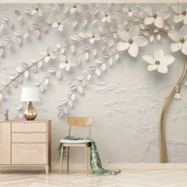 Cool Wallpapers Wall Mural Flower Wallpaper Wall Sticker Covering Print Adhesive Required Forest 3D Effect Floral Flower Canvas Home Décor