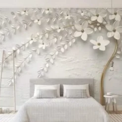 Cool Wallpapers Wall Mural Flower Wallpaper Wall Sticker Covering Print Adhesive Required Forest 3D Effect Floral Flower Canvas Home Décor