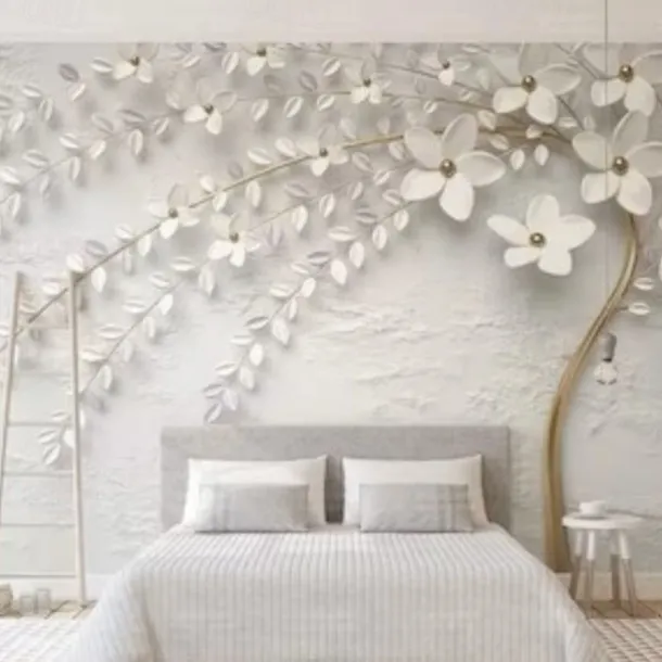 Cool Wallpapers Wall Mural Flower Wallpaper Wall Sticker Covering Print Adhesive Required Forest 3D Effect Floral Flower Canvas Home Décor