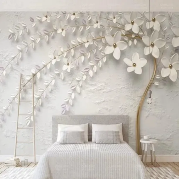 Cool Wallpapers Wall Mural Flower Wallpaper Wall Sticker Covering Print Adhesive Required Forest 3D Effect Floral Flower Canvas Home Décor