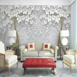 Cool Wallpapers Wall Mural Flower Wallpaper Wall Sticker Covering Print Adhesive Required Forest 3D Effect Floral Flower Canvas Home Décor