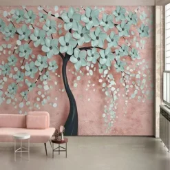 Cool Wallpapers Wall Mural Flower Wallpaper Wall Sticker Covering Print Adhesive Required Forest 3D Effect Floral Flower Canvas Home Décor