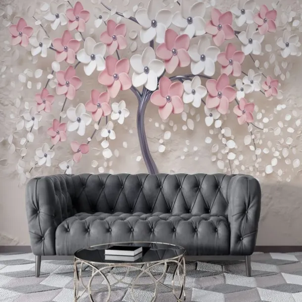 Cool Wallpapers Wall Mural Flower Wallpaper Wall Sticker Covering Print Adhesive Required Forest 3D Effect Floral Flower Canvas Home Décor