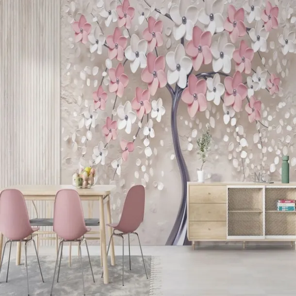 Cool Wallpapers Wall Mural Flower Wallpaper Wall Sticker Covering Print Adhesive Required Forest 3D Effect Floral Flower Canvas Home Décor