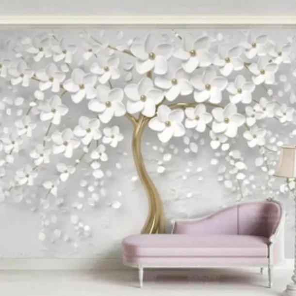 Cool Wallpapers Wall Mural Flower Wallpaper Wall Sticker Covering Print Adhesive Required Forest 3D Effect Floral Flower Canvas Home Décor