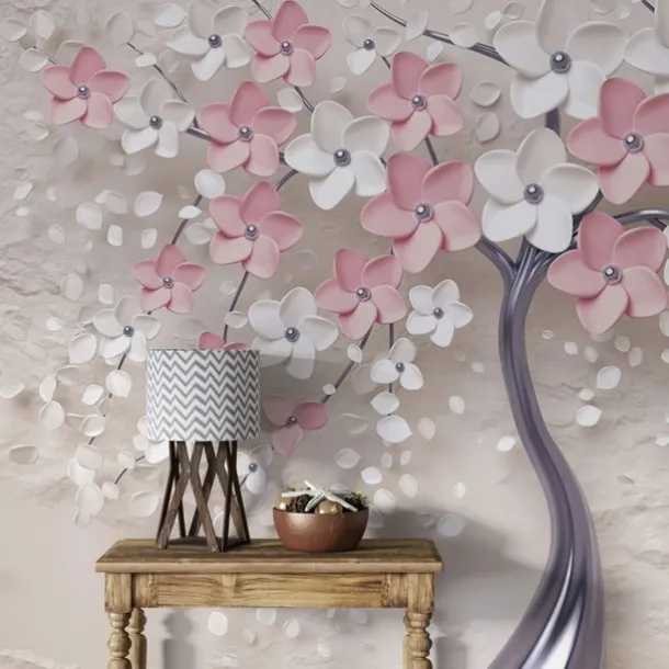 Cool Wallpapers Wall Mural Flower Wallpaper Wall Sticker Covering Print Adhesive Required Forest 3D Effect Floral Flower Canvas Home Décor