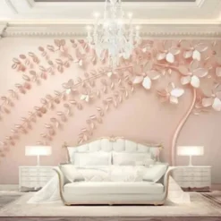 Cool Wallpapers Wall Mural Flower Wallpaper Wall Sticker Covering Print Adhesive Required Forest 3D Effect Floral Flower Canvas Home Décor