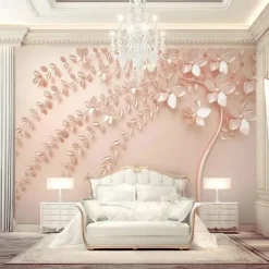 Cool Wallpapers Wall Mural Flower Wallpaper Wall Sticker Covering Print Adhesive Required Forest 3D Effect Floral Flower Canvas Home Décor