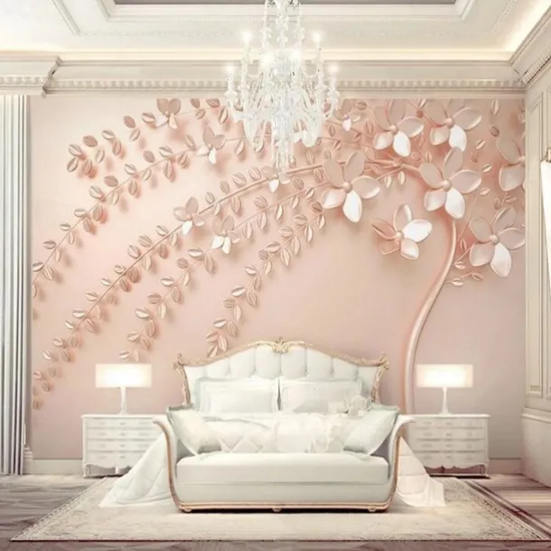 Cool Wallpapers Wall Mural Flower Wallpaper Wall Sticker Covering Print Adhesive Required Forest 3D Effect Floral Flower Canvas Home Décor