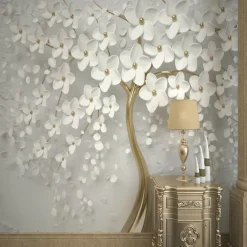 Cool Wallpapers Wall Mural Flower Wallpaper Wall Sticker Covering Print Adhesive Required Forest 3D Effect Floral Flower Canvas Home Décor