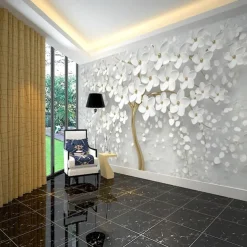 Cool Wallpapers Wall Mural Flower Wallpaper Wall Sticker Covering Print Adhesive Required Forest 3D Effect Floral Flower Canvas Home Décor