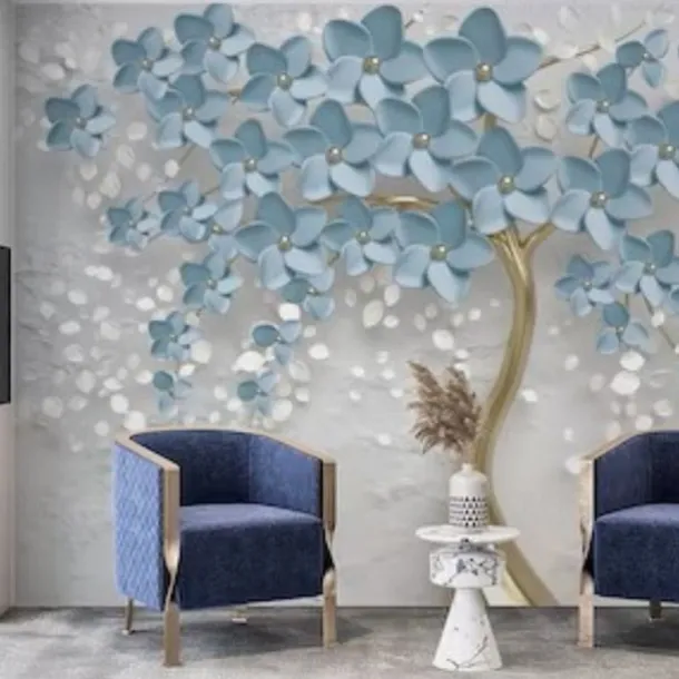 Cool Wallpapers Wall Mural Flower Wallpaper Wall Sticker Covering Print Adhesive Required Forest 3D Effect Floral Flower Canvas Home Décor