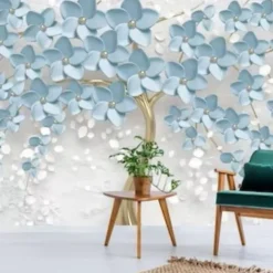 Cool Wallpapers Wall Mural Flower Wallpaper Wall Sticker Covering Print Adhesive Required Forest 3D Effect Floral Flower Canvas Home Décor