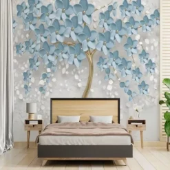 Cool Wallpapers Wall Mural Flower Wallpaper Wall Sticker Covering Print Adhesive Required Forest 3D Effect Floral Flower Canvas Home Décor