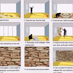 Cool Wallpapers Wall Mural Brick Wallpaper Brown 3D Rock Stone Wall Covering Adhesive Required PVC Home Décor 1000*53 cm