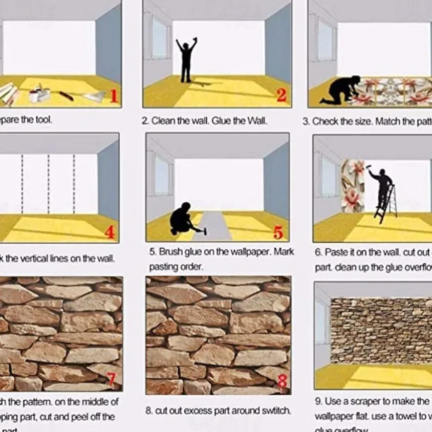 Cool Wallpapers Wall Mural Brick Wallpaper Brown 3D Rock Stone Wall Covering Adhesive Required PVC Home Décor 1000*53 cm