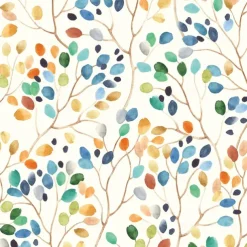 Cool Wallpapers Wallpaper Aesthetic Wall Mural Floral Peel and Stick Wallpaper Colorful Forest Beige/Orange/Blue Removable Contactpaper for Nursery Decorations 17.7in x 118in