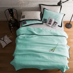 Cooling Blankets for Hot Sleepers Summer Blanket Queen Size, Cold Lightweight Gift for Night Sweats, Ice Cooled Breathable Comforter for Bed