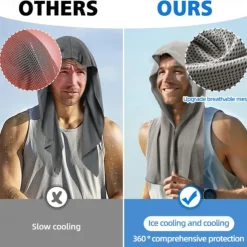 Cooling Hoodie Towel Absorbent Quick-Drying Cooling Towels for Neck and Face UV Sun Protection Cooling Neck Wraps Sport Head Cooling Towel Hot Weather