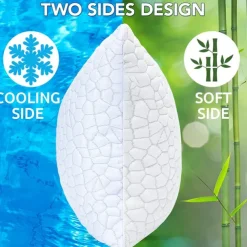 Cooling Pillows for Sleeping Shredded Memory Foam Bed Pillows Queen Size Gel Pillow for Hot Sleepers Cool Pillow for Side Back and Stomach Sleepers, Cold Pillow, Supportive