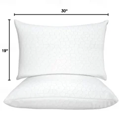 Cooling Pillows for Sleeping Shredded Memory Foam Bed Pillows Queen Size Gel Pillow for Hot Sleepers Cool Pillow for Side Back and Stomach Sleepers, Cold Pillow, Supportive